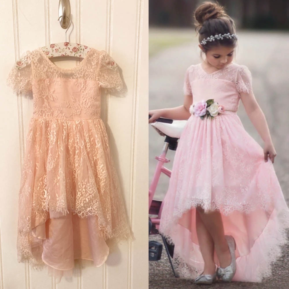 Trish Scully Dress Boho Lace Wedding Pink Dress